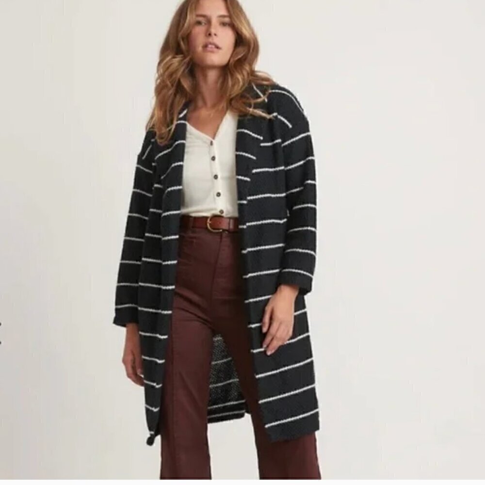 Marine Layer Birdseye Coat Real Black NWT XS